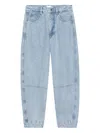 Frame The Twisted High Rise Wide Leg Ankle Jeans In Never