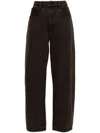 Frame Mesh Lace Long Sleeve Polo In Black In Brown