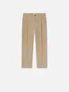 Frame Tapered Pleated Trousers Pants In Neutrals