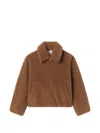 Frame Teddy Bomber Zip Jacket In Brown