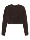 Frame Teddy Cardigan In Brown