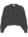 Frame Textured Stitch Wool Cardigan In Grey