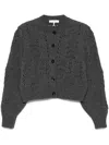 Frame Textured Stitch Wool Cardigan In Grey