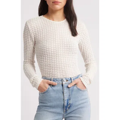 FRAME FRAME TEXTURED LONG SLEEVE KNIT TOP