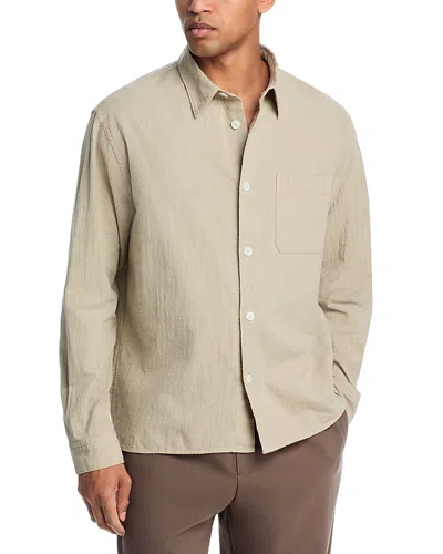 Frame Textured Long Sleeve Shirt In Gray
