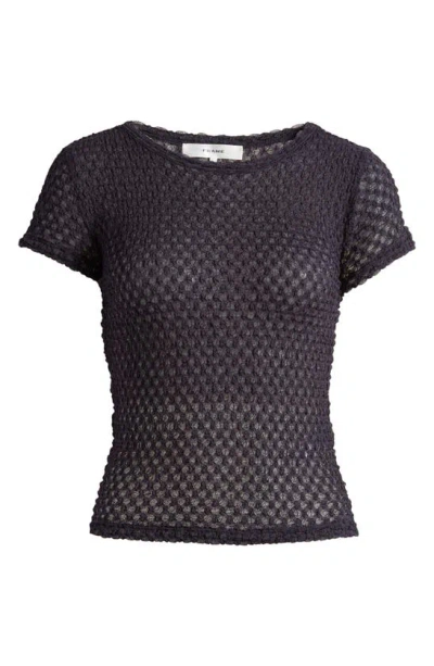 Frame Textured Mesh T-shirt In Navy