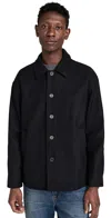 Frame Textured Overshirt Jacket Black In Black