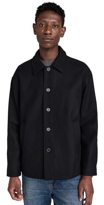 Frame Textured Overshirt Jacket Black