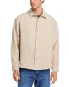 Frame Textured Overshirt In Neutral