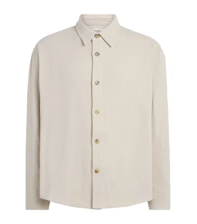 Frame Textured Overshirt In Neutral