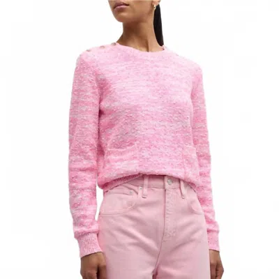 Frame Textured Patch Pocket Sweater In Pink