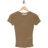 Frame Textured Semisheer Mesh T-shirt In Cypress