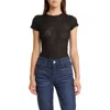 Frame Mesh Lace Round-neck Top In Noir