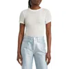 Frame Textured Semisheer Mesh T-shirt In Off White