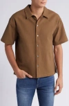 FRAME TEXTURED SHORT SLEEVE BUTTON-UP SHIRT