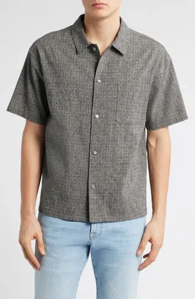 FRAME FRAME TEXTURED SHORT SLEEVE BUTTON-UP SHIRT