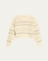 Frame Textured Stripe Sweater In Cream Multi