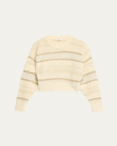 Frame Textured Stripe Sweater In Cream Multi