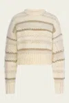 Frame Textured Stripe Sweater In Cream Multi