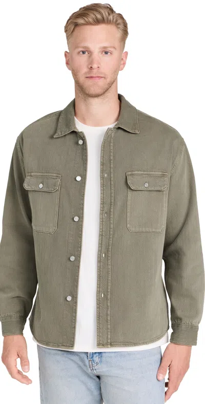Frame Cotton Overshirt In Green