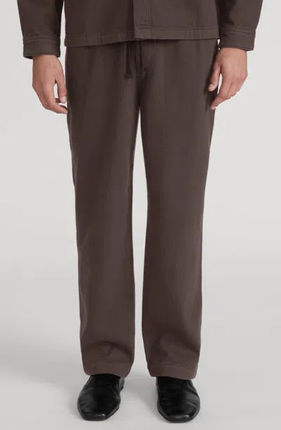 Frame Textured Terry Travel Pants In Brown