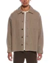 Frame Denim Textured Wool-blend Shirt Jacket In Brown