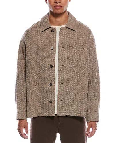 FRAME TEXTURED WOOL-BLEND SHIRT JACKET