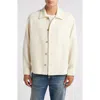 Frame Textured Wool Blend Shirt Jacket In Off White
