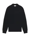 Frame Textured Wool Cashmere Sweater In Black
