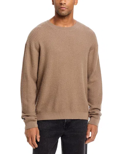 Frame Textured Wool Crewneck Sweater In Brown