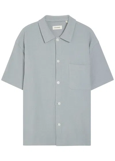 FRAME FRAME TEXTURED-KNIT COTTON-BLEND SHIRT