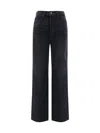 Frame Le Slim Palazzo High Waist Wide Leg Jeans In Black