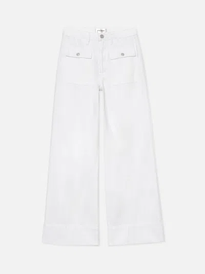 Frame The 70's Patch Pocket Crop Straight In White