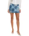 Frame The 70s Patchwork Denim Mini Skirt In Multi