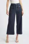 FRAME THE '70S PATCH POCKET ANKLE WIDE LEG TWILL PANTS