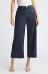 Frame The 70s Cropped Hose Mit Geradem Bein Aus Baumwolle In Marineblau