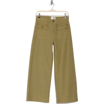 Frame The '70s Patch Pocket Ankle Wide Leg Twill Pants In Washed Summer Sage