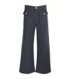 Frame The 70s Cropped Hose Mit Geradem Bein Aus Baumwolle In Navy