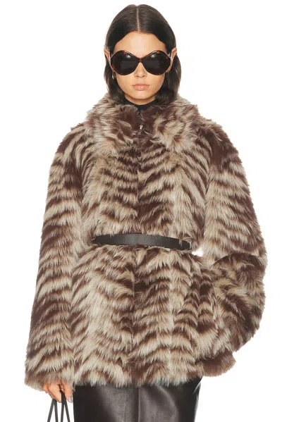 Frame The Alpine Chevron Coat In Taupe Multi