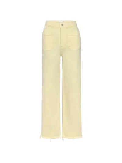 Frame The Anchor Frayed-hem Pants In Yellow