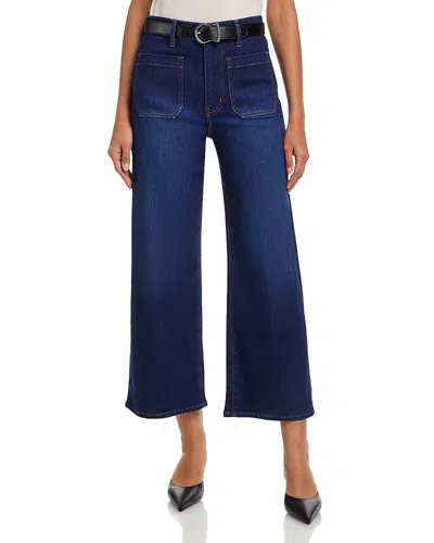 Frame The Anchor High Rise Ankle Wide Leg Jeans In Cicero In Blue
