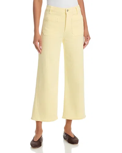 Frame The Anchor High Rise Wide Leg Ankle Jeans In Lemon In Green