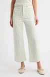 Frame The Anchor High Rise Subtle Wide Leg Pant In Seamist Stripe