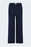 Frame Women's The Anchor High-rise Wide Jeans In Navy Raw Fray In Blue