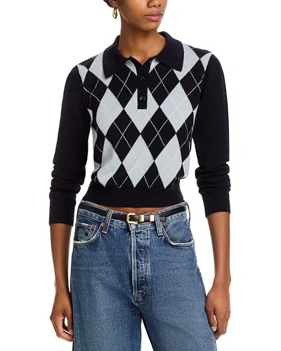 FRAME THE ARGYLE POLO SWEATER