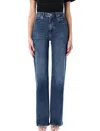Frame The Stitched Arrow Pocketed Trousers In Blue