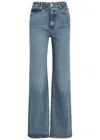 Frame Blue Wide Jeans With Drawstring In Blue