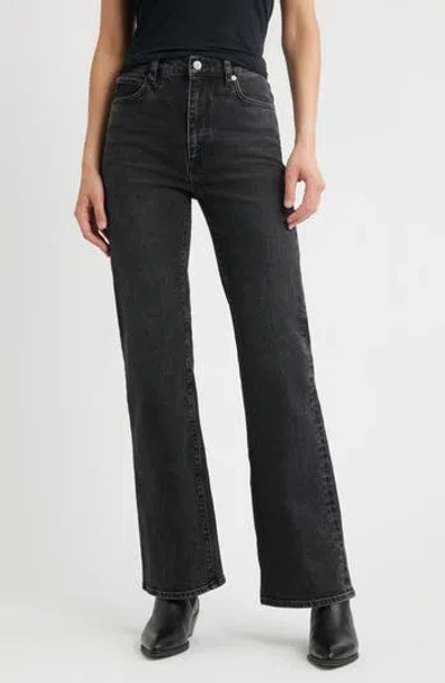Frame The Arrow High Waist Relaxed Bootcut Jeans In Black