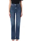 Frame The Arrow High-rise Flared Jeans In Blue