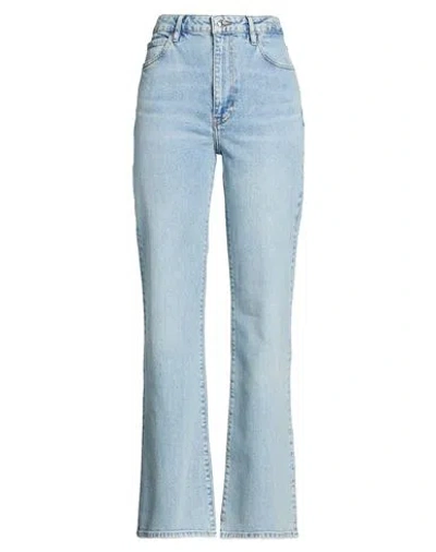 Frame The Arrow Woman Jeans Blue Size 32 Cotton, Elastane